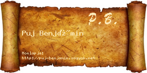 Puj Benjámin névjegykártya